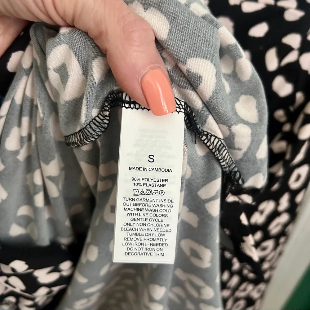 kate spade Black & White Leopard-Print Pajama Set with Contrast Piping